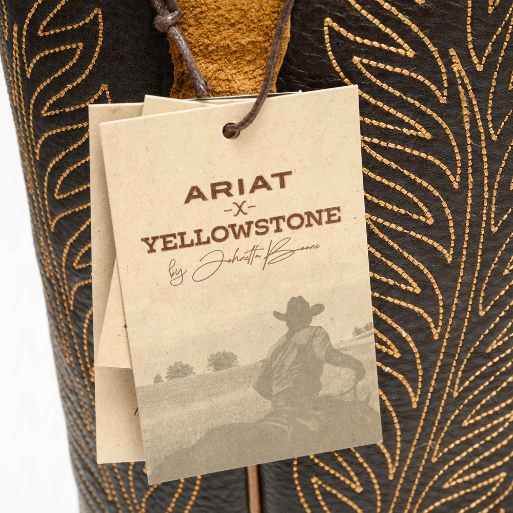 ARIAT Women's Yellowstone Arena Dirt Leather Western Boots Sz 7.5 Tan/Toffee NIB - Picture 13 of 16